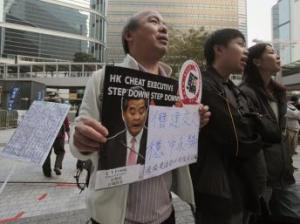 Biểu tình tại Hồng Kông, đòi chủ tịch đặc khu Lương Chấn Anh từ chức, 27/01/2013REUTERS/Bobby Yip